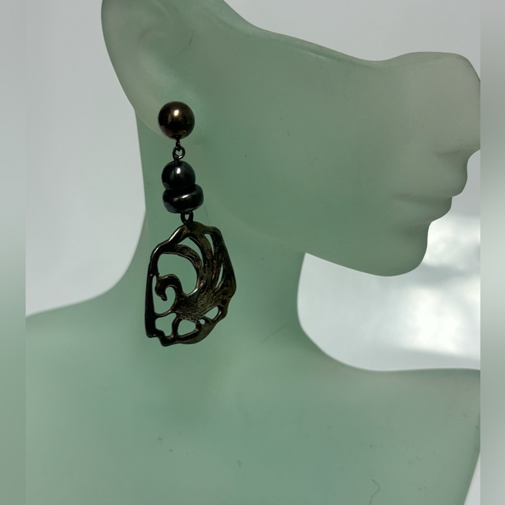 Vintage 925 Sterling Silver Pheonix Bird Earrings